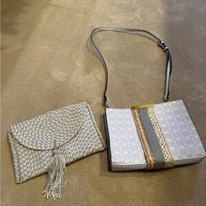 Chic Grayish and blue Clutch Set